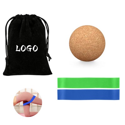 Yoga Set Cork Ball With Resistance band